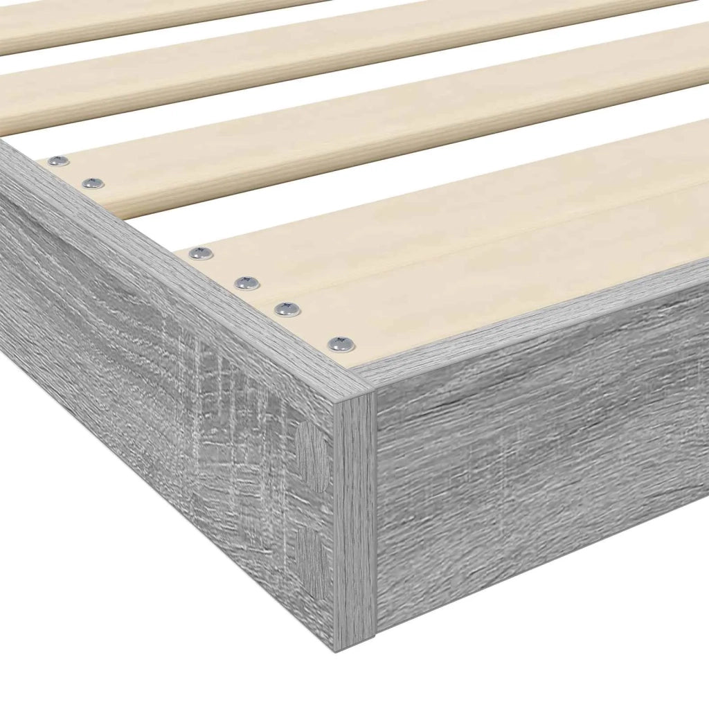 Struttura letto a terra Grigio Sonoma 90 x 190 cm 893529