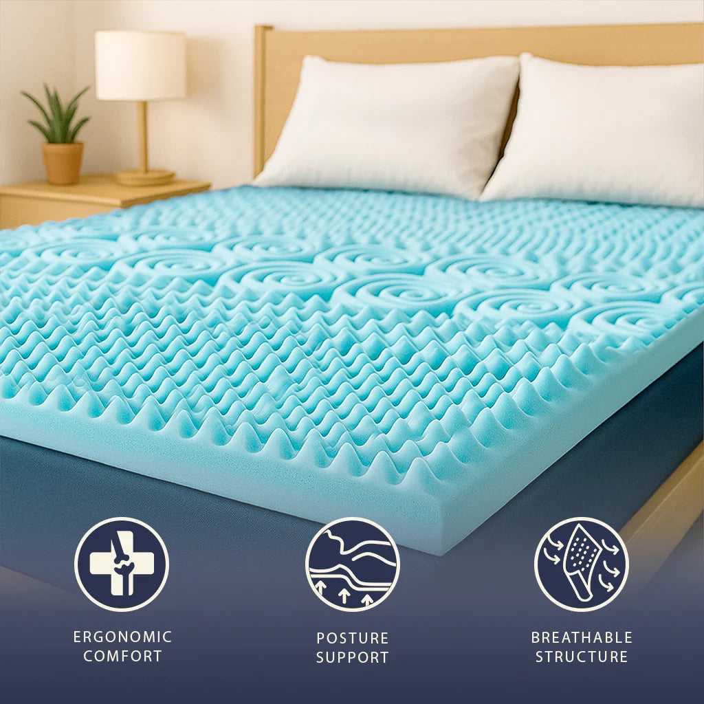 Topper 135 x 190 in Memory Foam a 9 Zone Differenziate | Alto 5 cm | Tessuto Pure Anallergico e Sfoderabile | Correttore Materasso Prodotto in Italia
