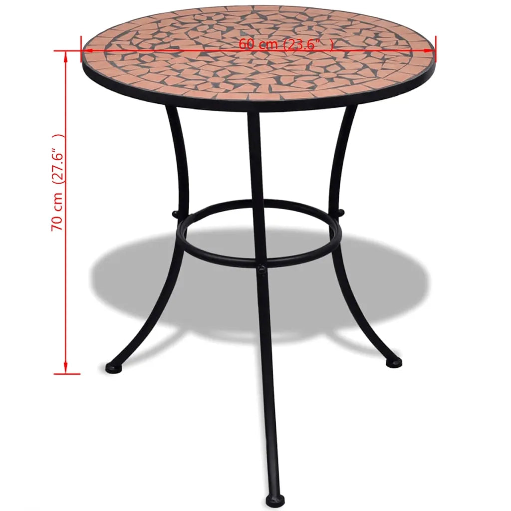 Tavolino da Giardino | Tavolo da Bistrot Terracotta 60 cm a Mosaico