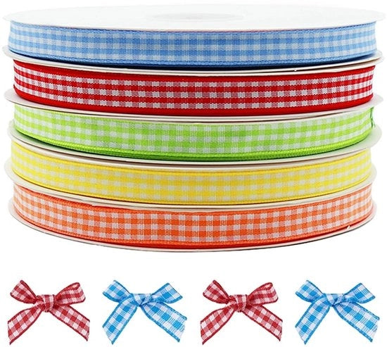 Set di nastri decorativi multicolor a 5 pezzi - 10 m x 10 mm - fatti di poliestere resistente