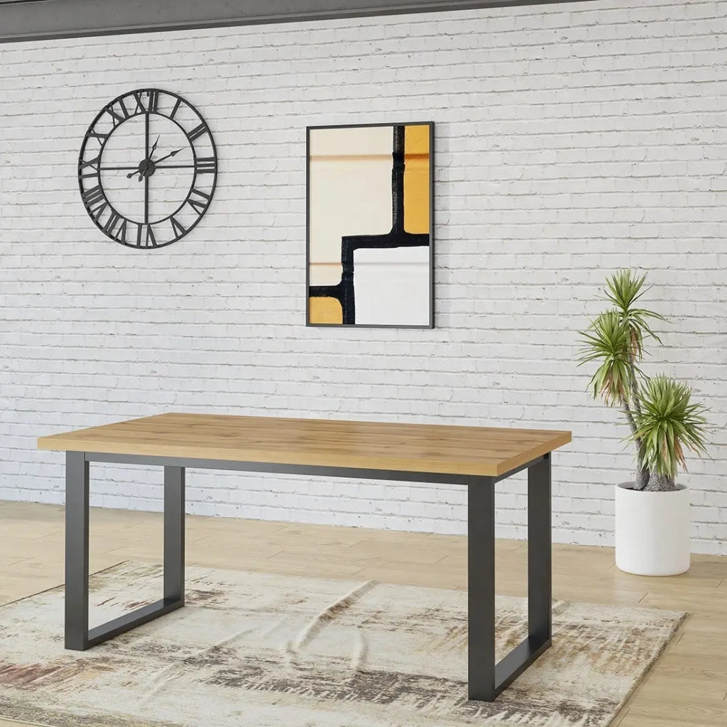 Tavolo 8 persone per sala da pranzo collezione MILO colore rovere.