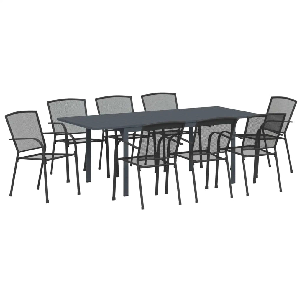 Set da Pranzo per Giardino 9 pcs Antracite Acciaio 3378834