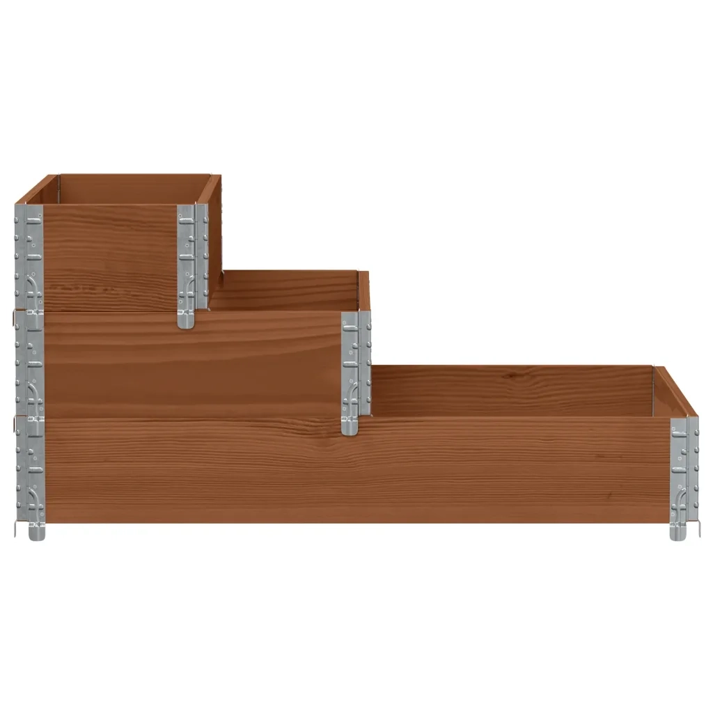 Fioriera Rialzata a 3 Livelli Marrone 120x80 cm Legno di Pino 4010312