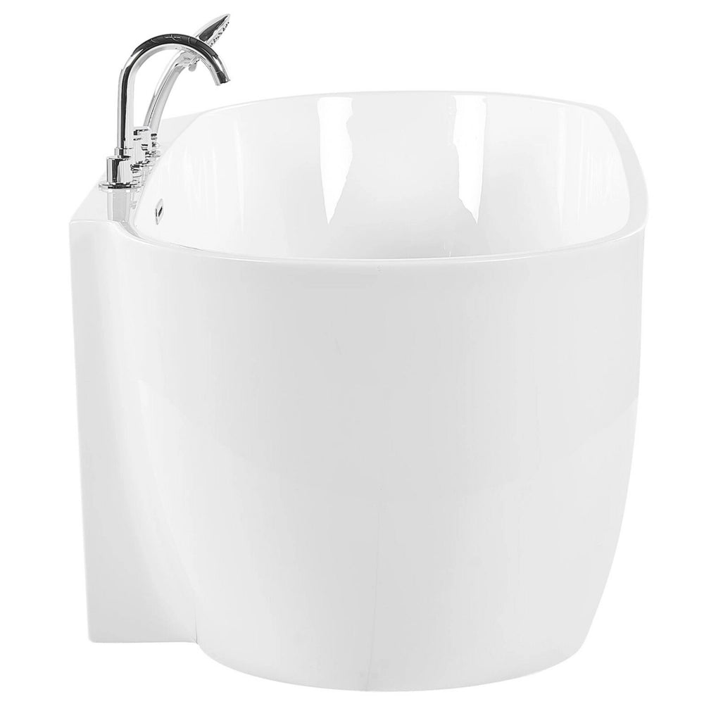 Vasca da bagno freestanding bianco sanitario ovale in acrilico singolo 170 x 80 cm dal design moderno