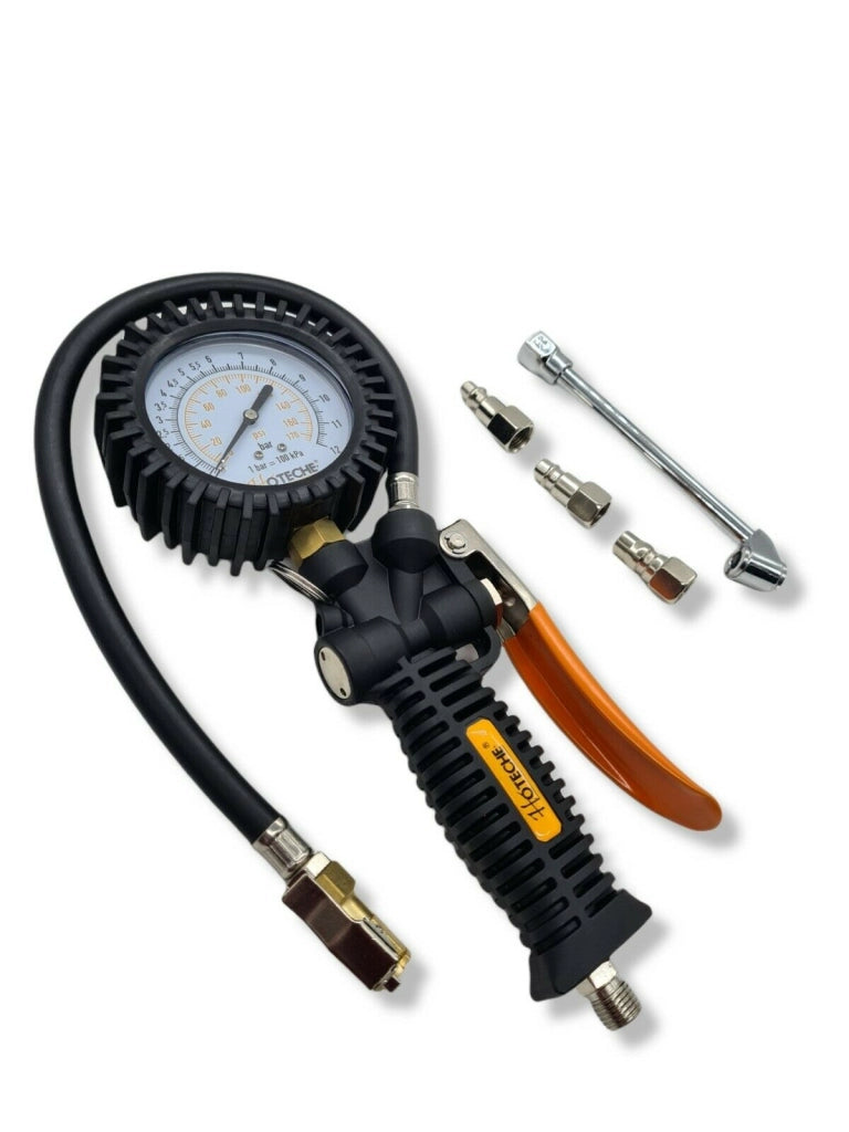 MANOMETRO ARIA COMPRESSA PRESSIONE GOMME 12 BAR PISTOLA GONFIAGGIO GOMME