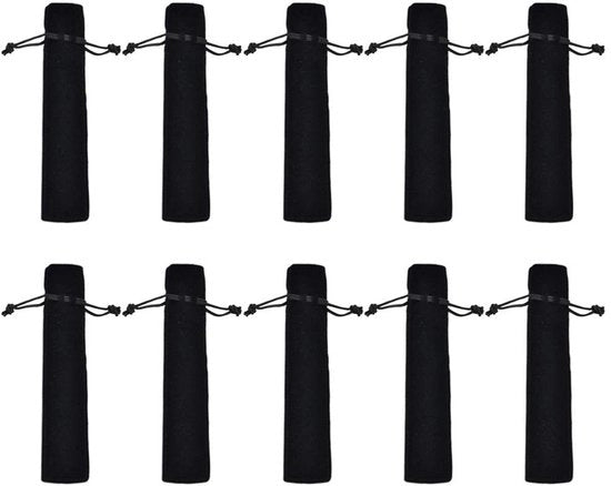 Etui per Penna in Flanella Nera - Protezione per Penna - Custodia per Penna - Ideale per Regali - Dimensioni 17,5 x 3,5 x 0,2 cm - Pennentas