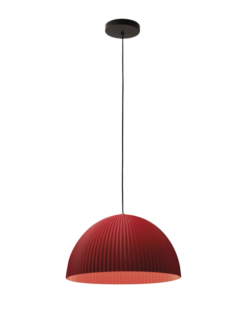 Lampada a Sospensione Carola Ø360mm E27 10W, Struttura in Metallo e Plastica Vegetale, Colore Bordeaux, IP20, Classe 1 - Carola Design