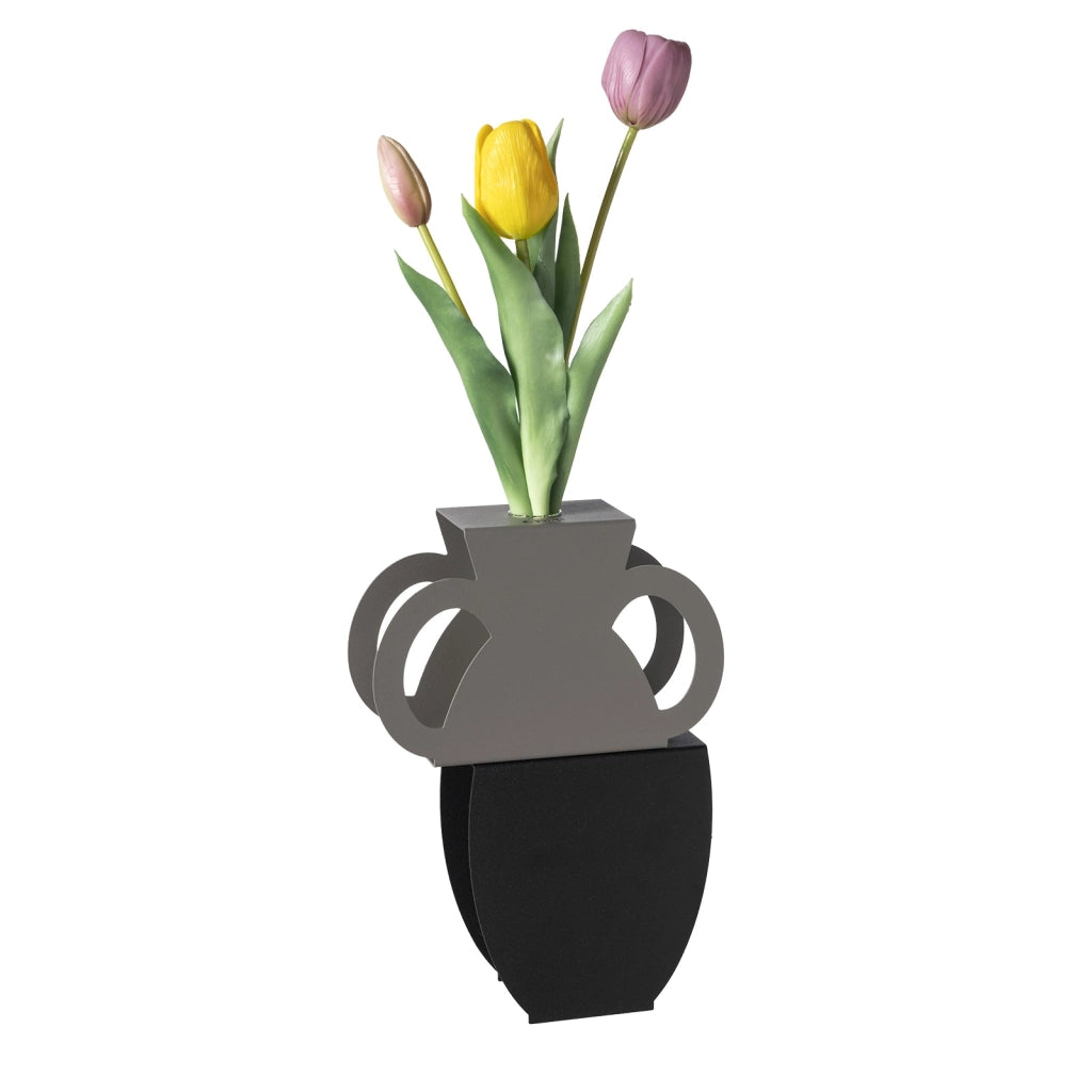Vaso portafiore decorativo Cribbio Nero,fango