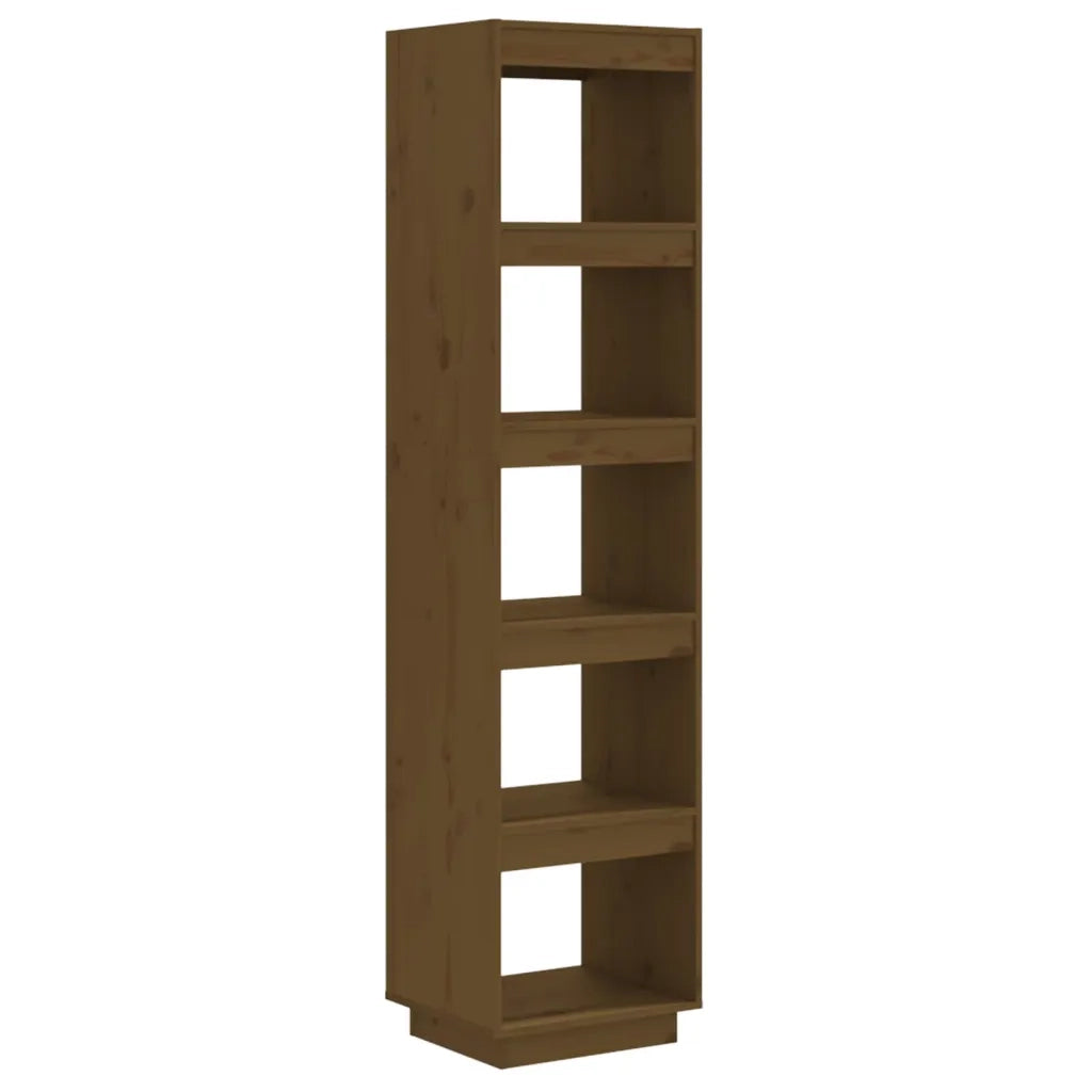 Libreria Divisorio-Scaffale per Libri-Mobile di Stoccaggio Ambra 40x35x167 cm in Legno Massello di Pino