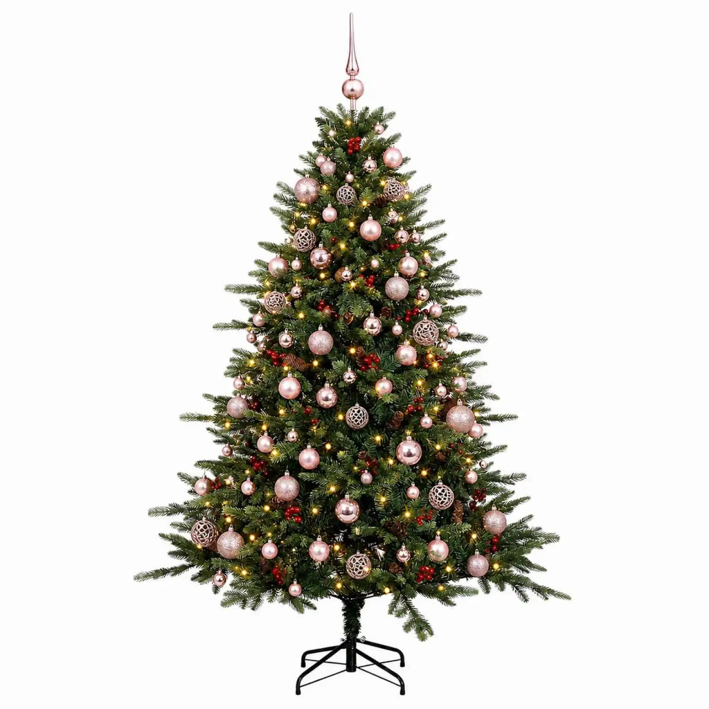 Albero di Natale artificiale con palline 210 cm 300 LED 3466676