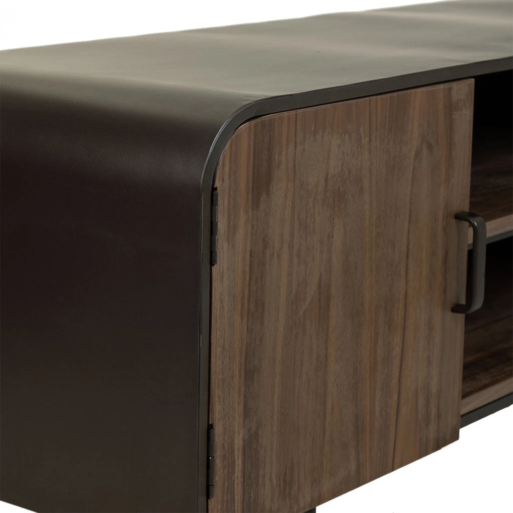 Mobile basso in legno e metallo nero 150x42x58h cm