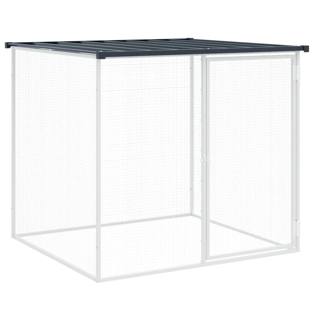 Recinto per pollaio con tetto 603 x 98 x 90 cm in acciaio zincato antracite 02_0043975
