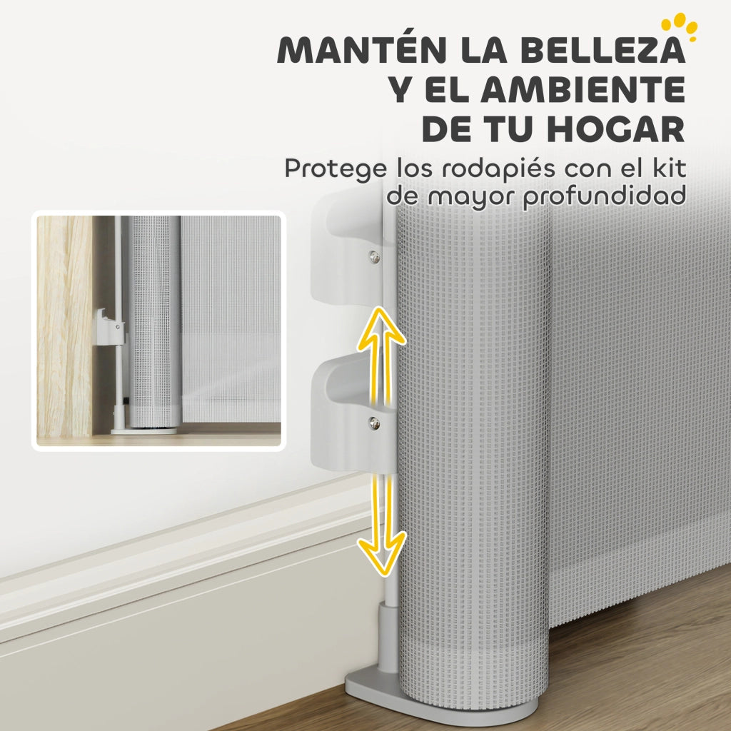 Barriera per cani retrattile 0-140 cm ¨C zephmum ¨C grigio