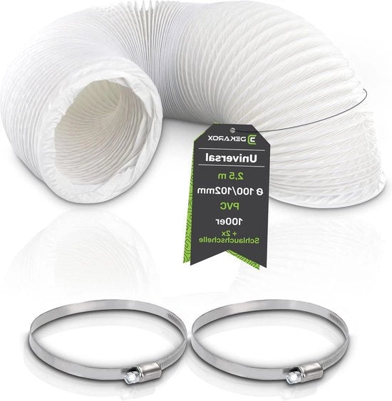 Serpentino di scarico 100/102 mm flessibile con viti per aria condizionata e asciugatrice 25 m Capotermica di scarico