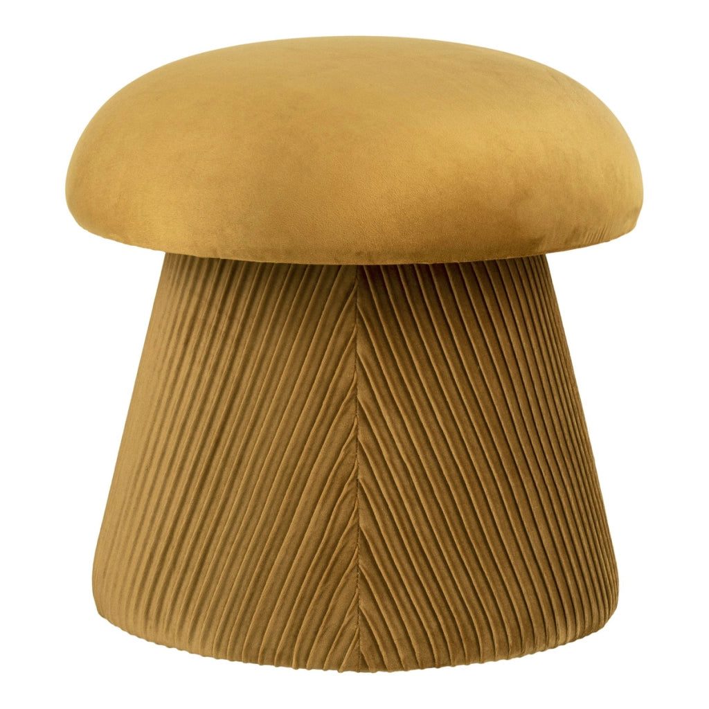 Pouf Hampton in velluto ocra forma fungo ø39 cm