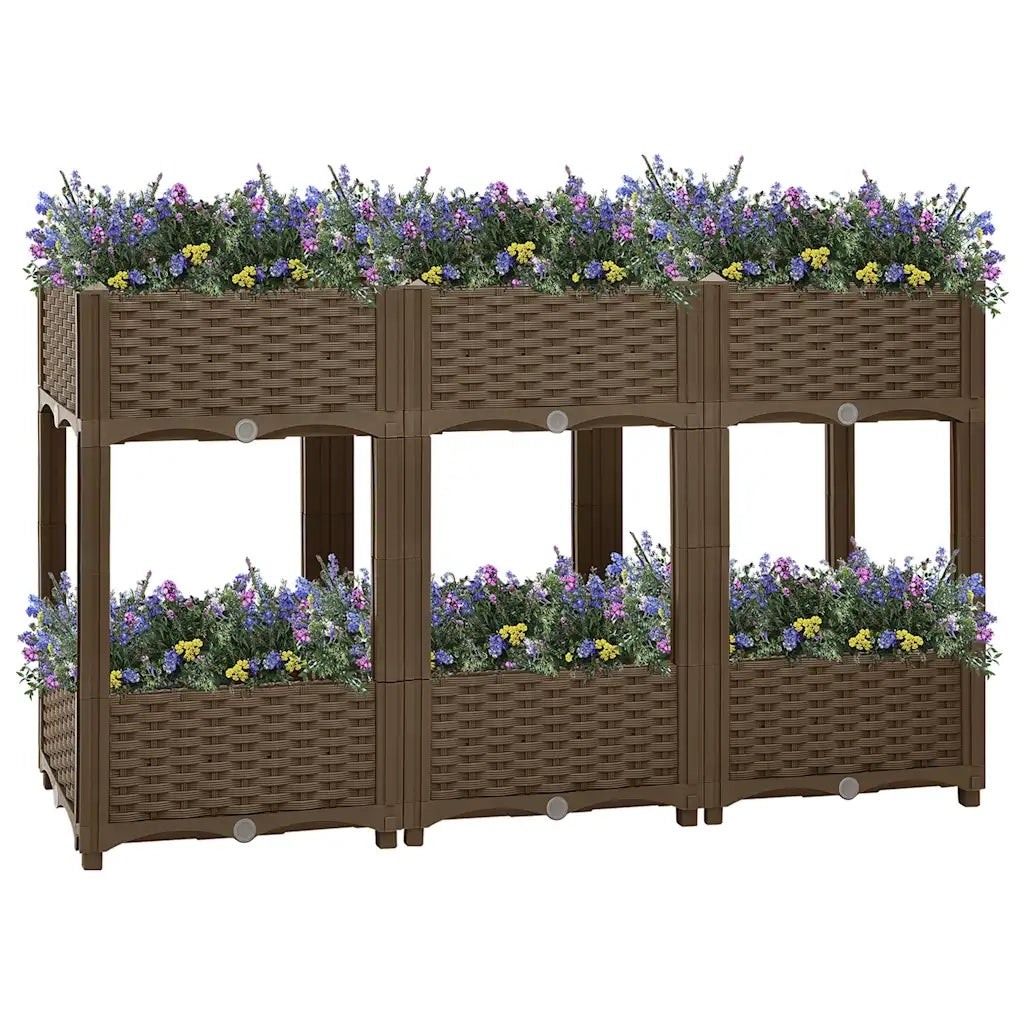 Fioriera Rialzata-Vaso da Esterno-Fioriera Elevata 120x40x71 cm in Polipropilene 907347
