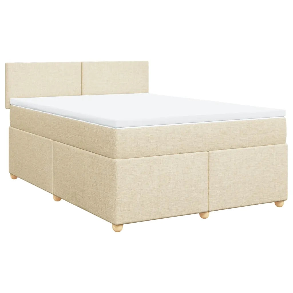 Giroletto a Molle con Materasso Crema 140x19 cm in Tessuto