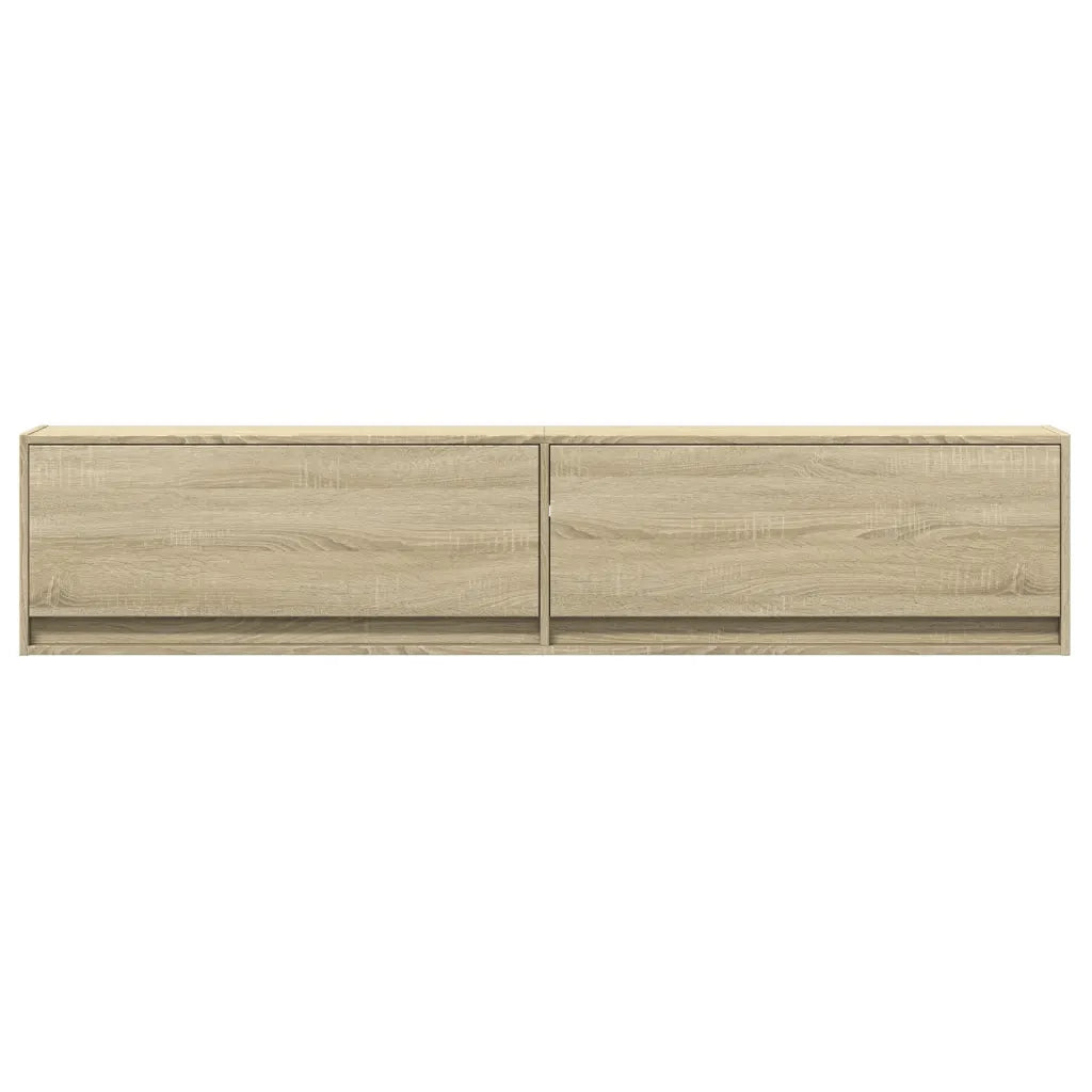 Mobile TV a Parete con LED Rovere Sonoma 180x31x38 cm 3307949