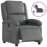 Poltrona | Sedia Relax Reclinabile Elettrica Grigia in Similpelle