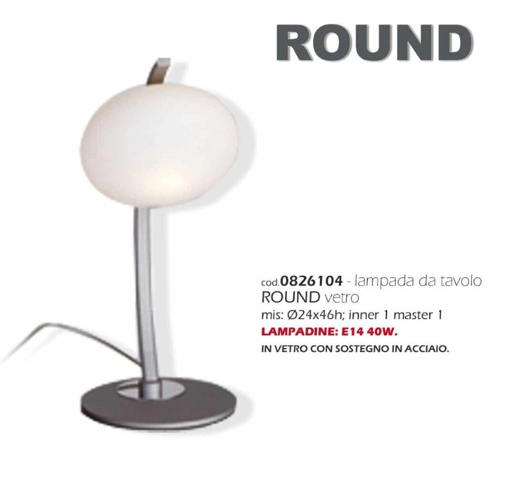Lampada Tavolo Round H46 Vetro Bizzotto - Bizzotto