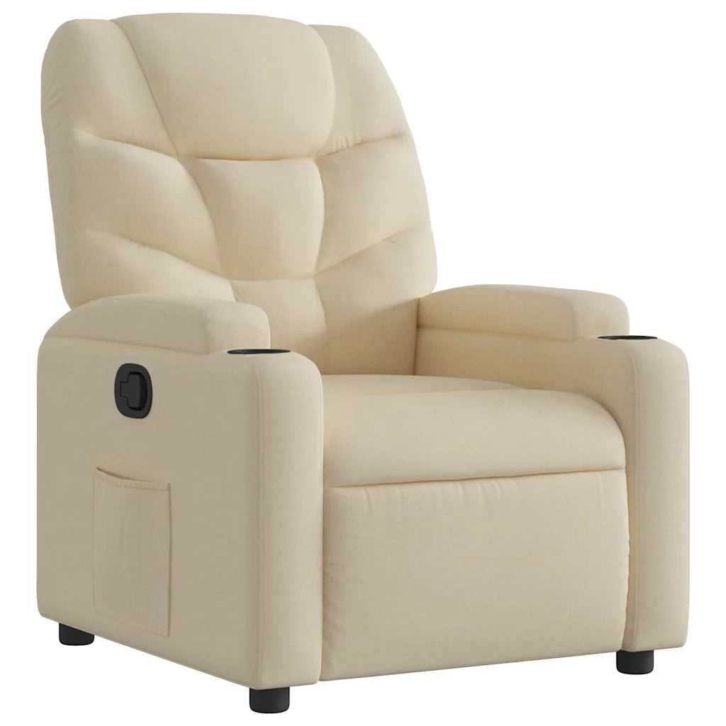 Divano Sedia-Poltrona reclinabile in tessuto color crema 609493