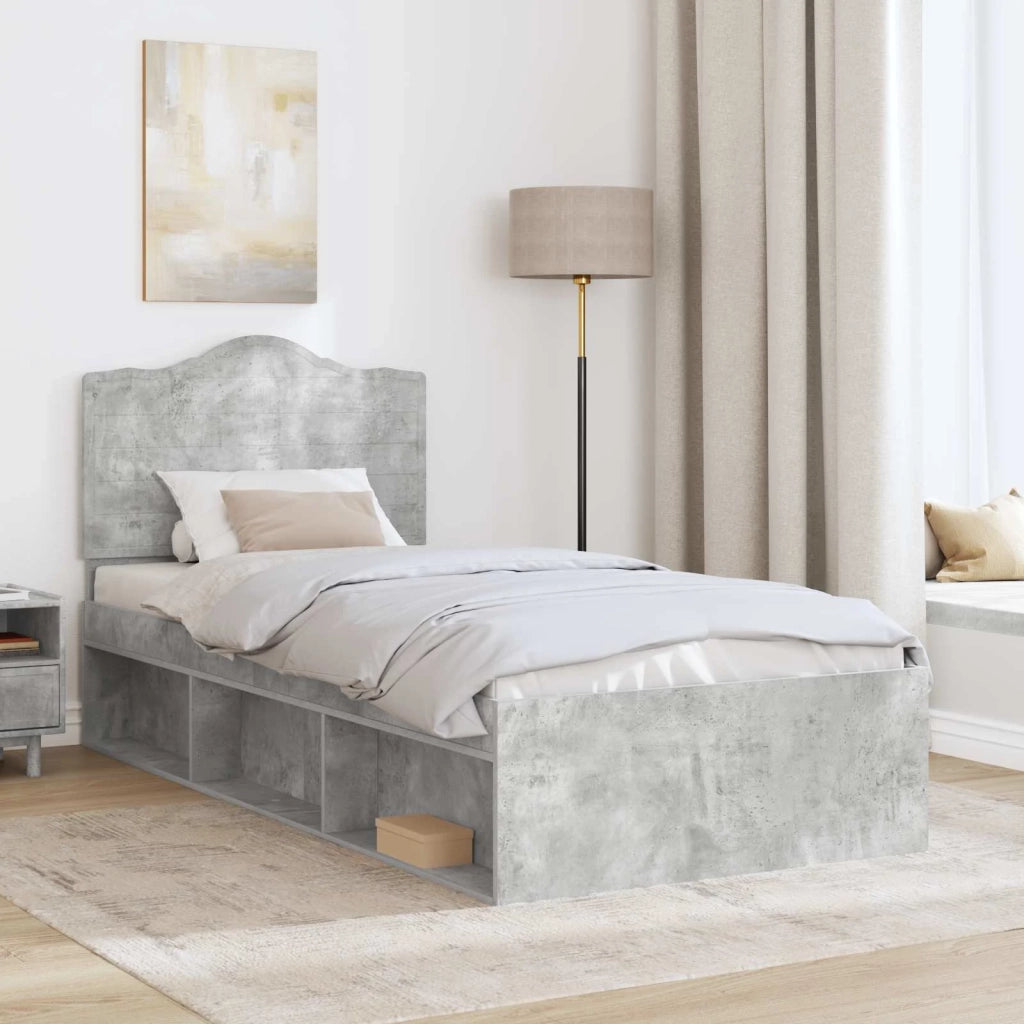 Struttura del letto Grigio Concretè 75 x 190 cm Pino massello 3413374