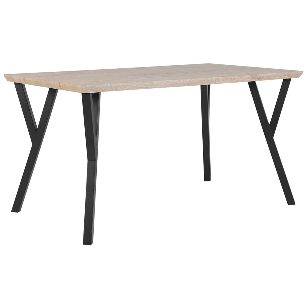 Tavolo da pranzo leggero piano in legno gambe in metallo Nero 140 x 80 cm 6 posti rettangolare industriale