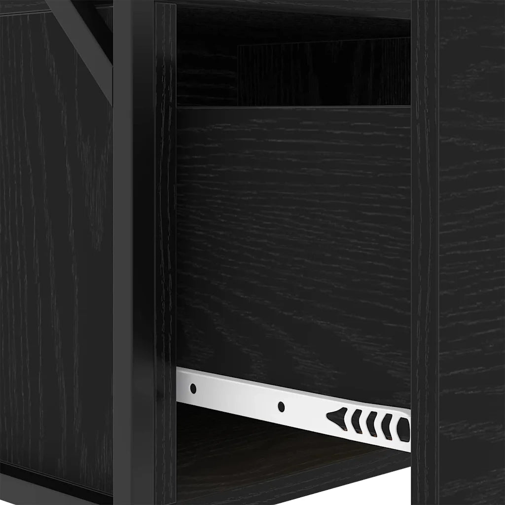 Comodino | Armadio da Notte | Mobiletto da notte Rovere Nero 40 x 31 x 60 cm Legno multistrato