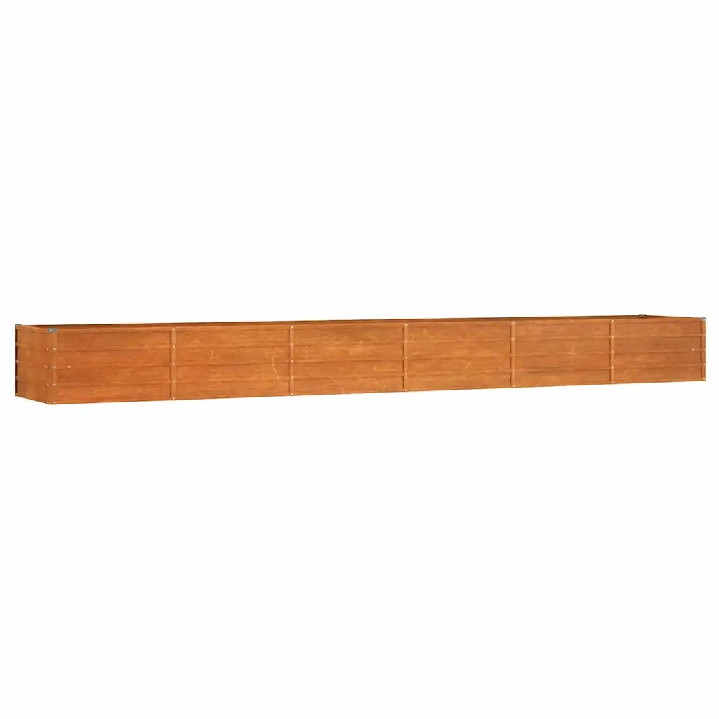Letto Rialzato da Giardino Ruggine 480x80x45 cm Acciaio Corten 151966