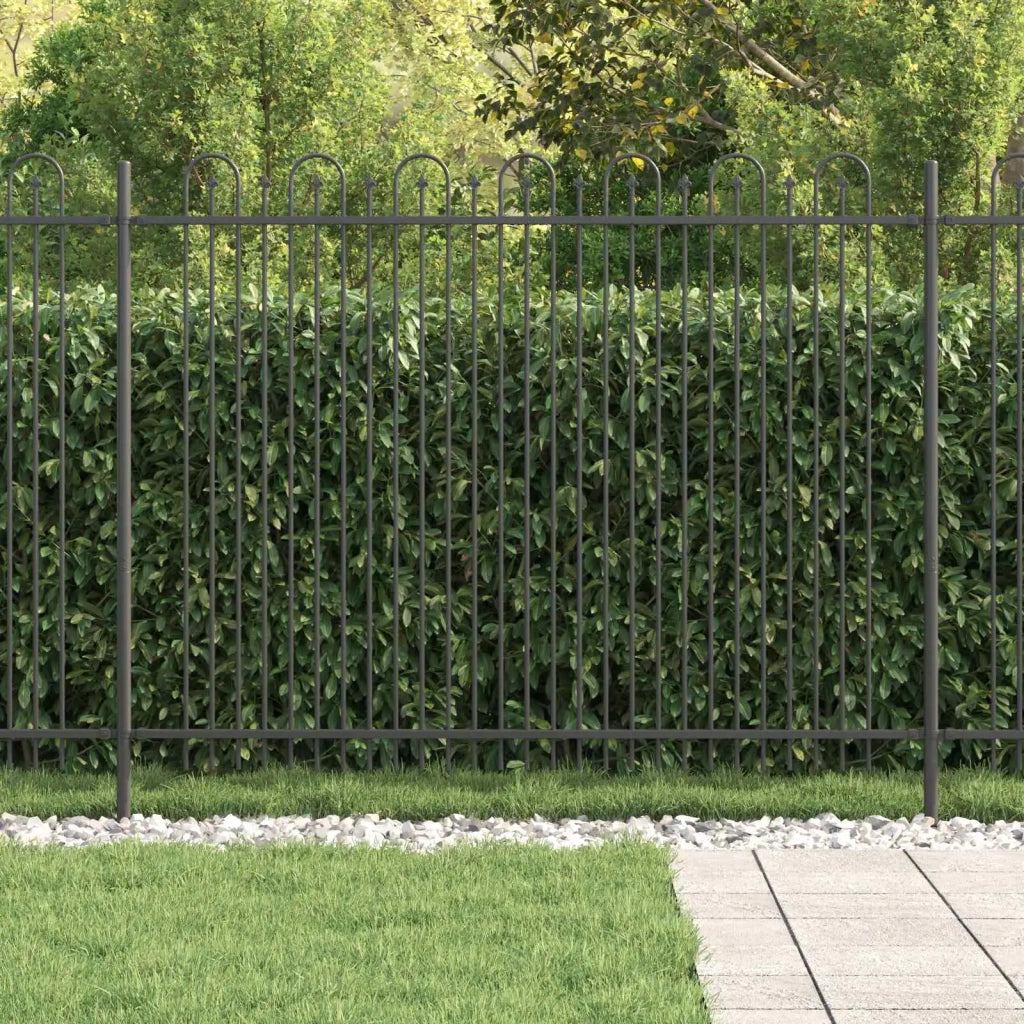 Recinzione da Giardino | Recinzione ad arco a picchetto DRONTEN Nero