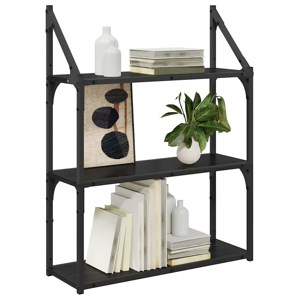 Scaffale da parete A parete Rovere Nero 60 x 21 x 78,5 cm 882792