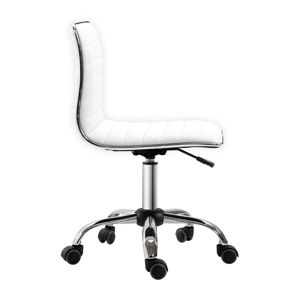 Sedia da Ufficio Girevole Regolabile in Altezza ¨C Xylo ¨C Metallo e Similpelle Bianco 48x52x78-90cm
