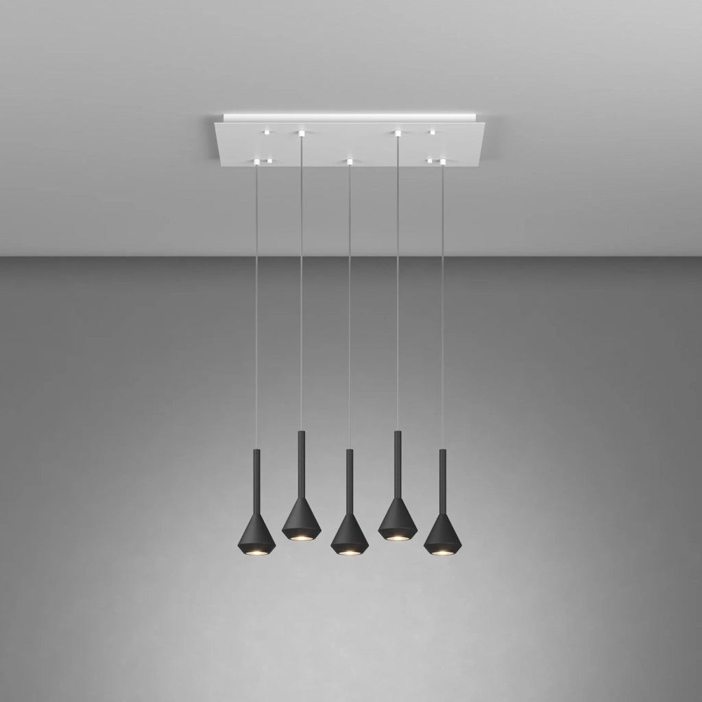 Lampadario Moderno Aygo Metallo Bianco E Nero 5 Luci Gu10