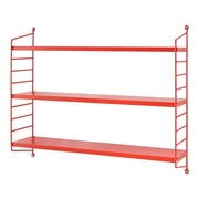 Set di 4 mensole da parete 50 x 60 x 15 cm acciaio rosso 03_0009883
