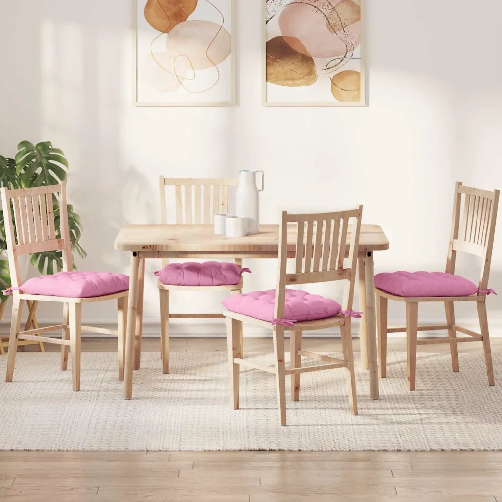 Cuscini per Seduta 4 pcs Rosa 40 x 40 x 6 cm Tessuto 42015161