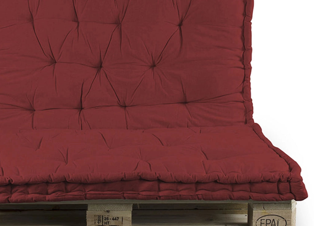 Cuscino Mattonella Per Seduta-Schienale Divani Pallet Cuscino Per Bancale 80x120 - 80x120 - Bordeaux