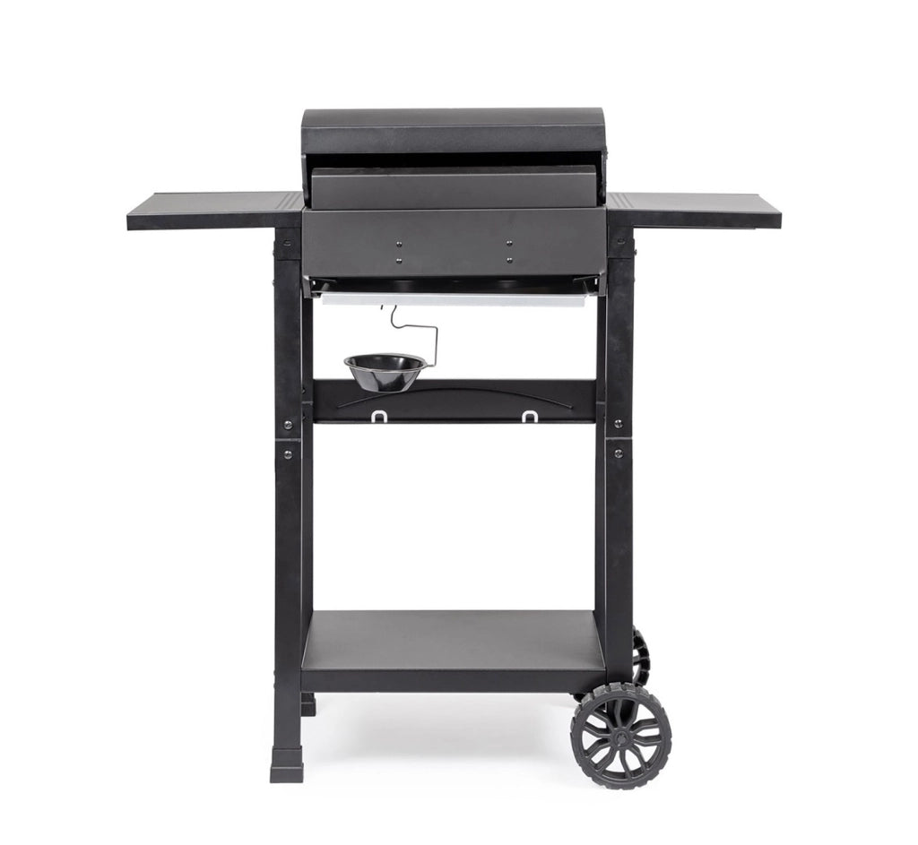 Barbecue a Gas 2 Bruciatori 97,5x49x99h cm Accensione Piezoelettrica in Acciaio Louis Nero