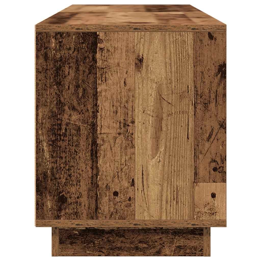 Mobile porta TV moderno con illuminazione a LED 160,5 x 41 x 50 cm ampio vano contenitore atmosfera accogliente finitura legno anticato 02_0055836