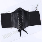 Cintura con fascia elastica ampia, cinturone, modello waspie, morbido, regolabile, nero