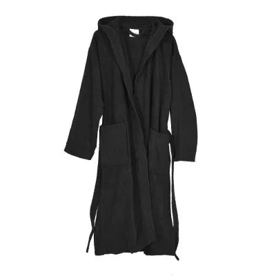 Accappatoio nero 100% cotone taglia XL con tasche cappuccio e cintura