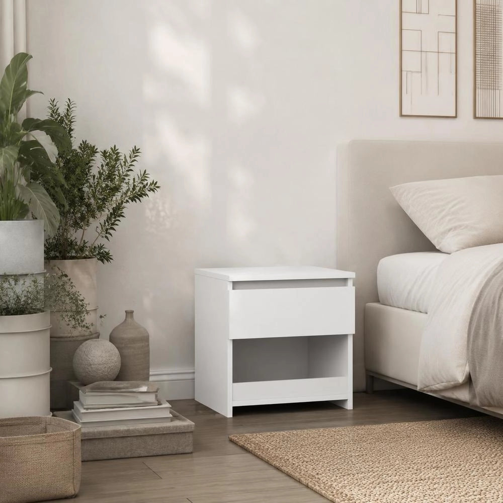 Bedside Tables 2 Pcs. White 40x30x39 Cm Wood Material