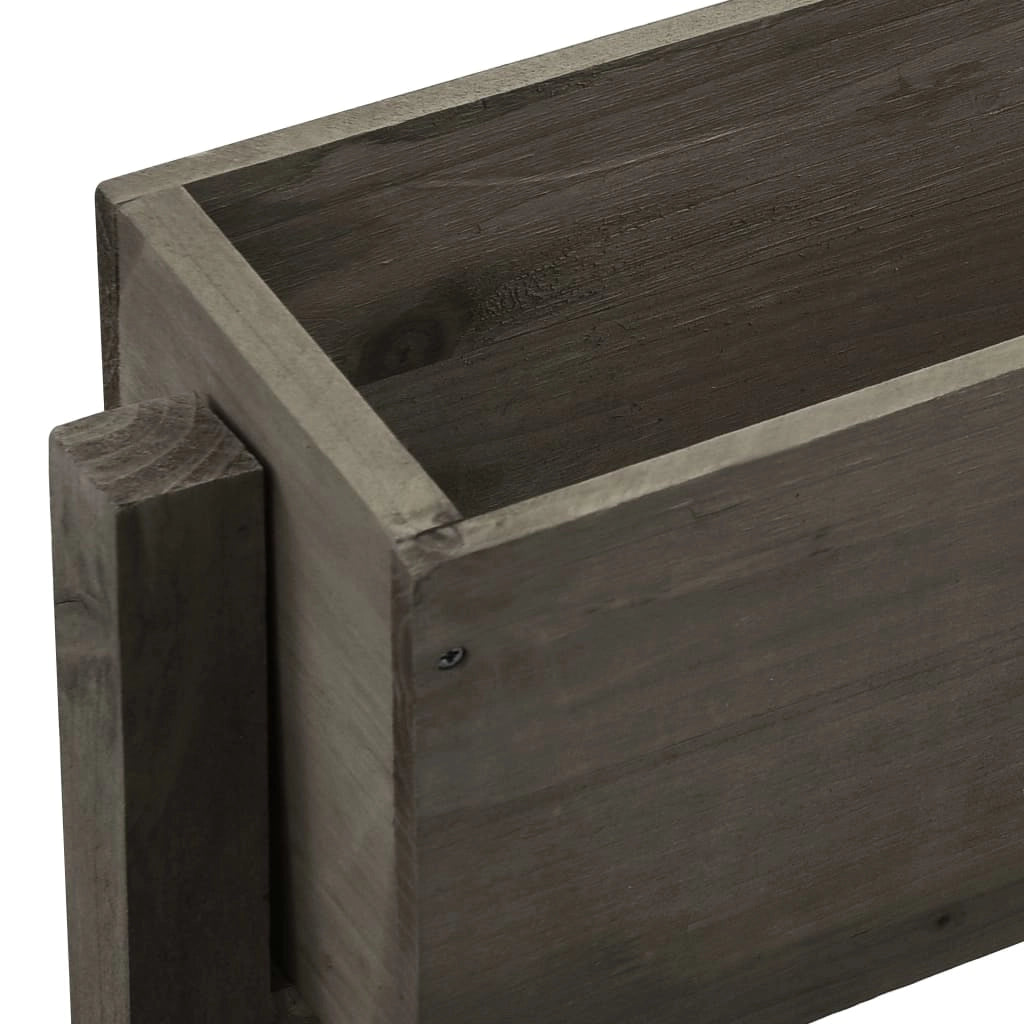 Fioriera pieghevole da giardino grigia 60 x 14 x 75 cm legno di abete 02_0000834