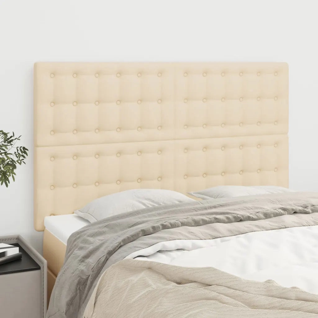 Testiera Crema 144x5x118/128 cm Tessuto 3116769
