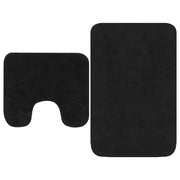 Tappeto da bagno 2 pezzi tessuto antracite 02_0005726
