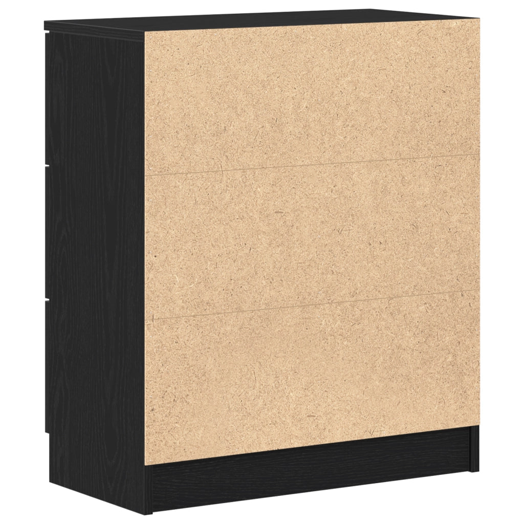 Sideboard Nero in Rovere 60x30x70 cm Realizzato in Legno Ingegnerizzato