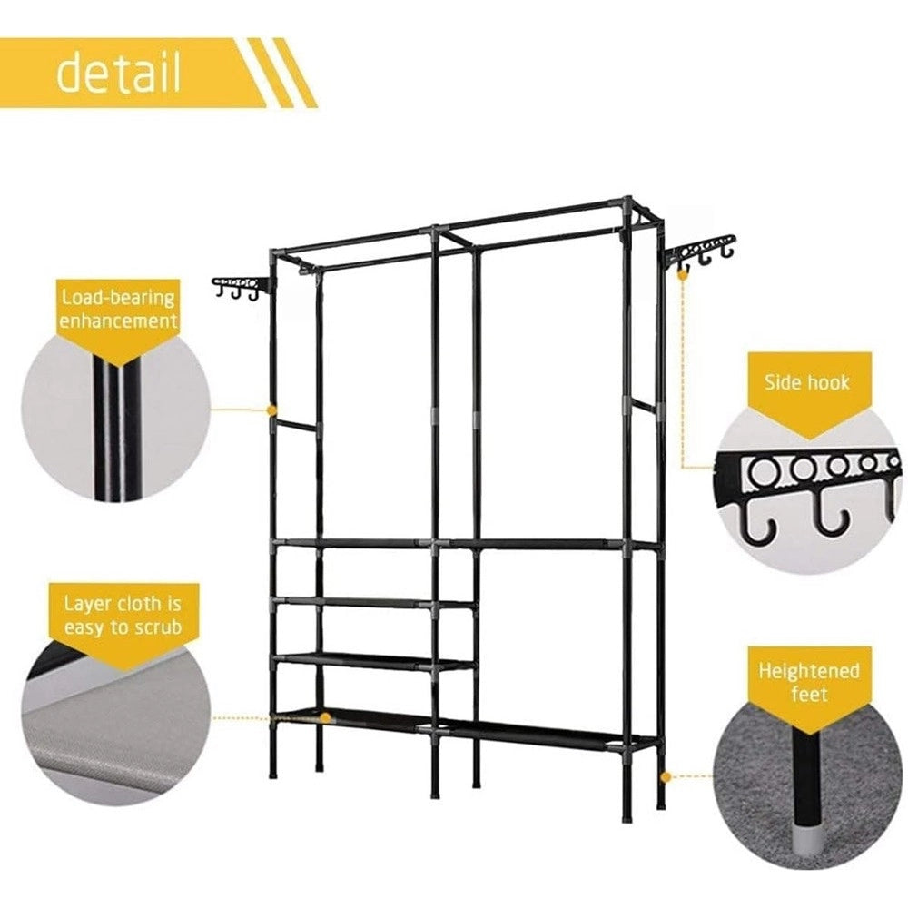 Trade Shop - Appendiabiti Da Pavimento Armadio Interni Stendino Girevole Gancio 180x36x170 Cm -