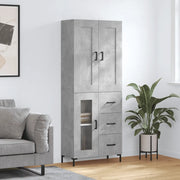 Credenza-Buffet-Armadio da cucina Grigio Cemento 69,5x34x180 cm in Legno Multistrato 266433