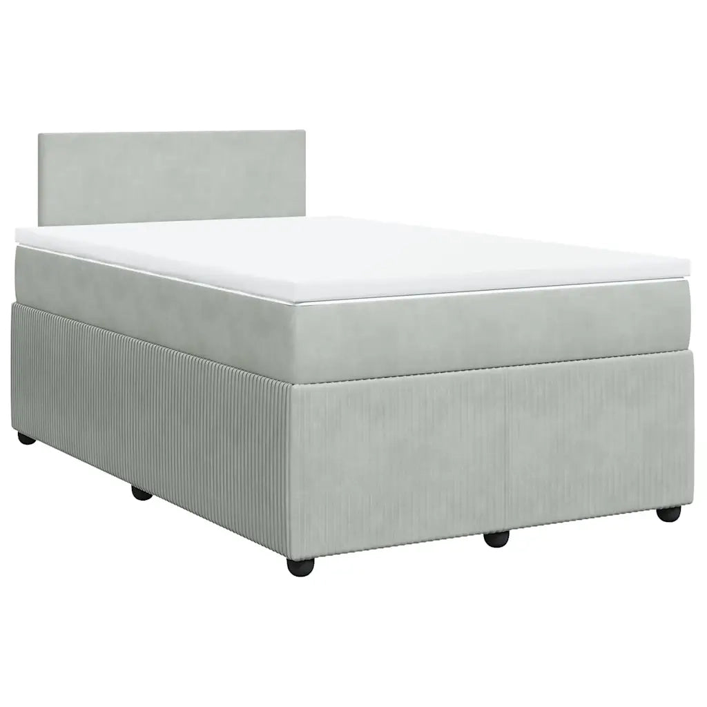 Giroletto a Molle con Materasso Grigio Chiaro 120x200cm Velluto 3287704