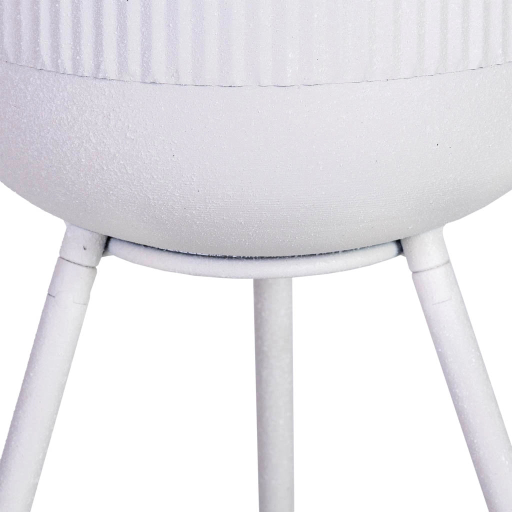 Fioriera con supporto in metallo bianco 25,5x25,5x48h cm