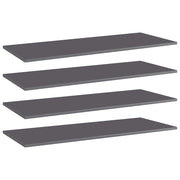 Ripiani Libreria 4 pz Grigio Lucido 100x40x1,5 cm in Truciolato cod mxl 63945
